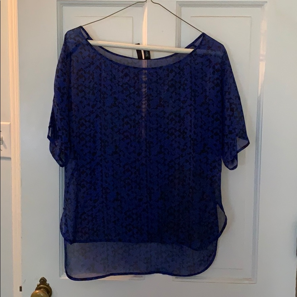 Aqua sheer pattern top